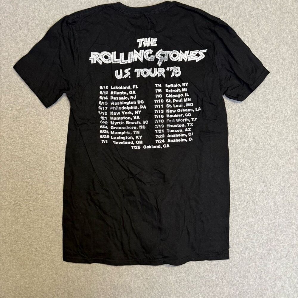 The Rolling Stones US Tour 78 Lips Tongue Black T-Shirt Women's Medium 2018 - Picture 5 of 6